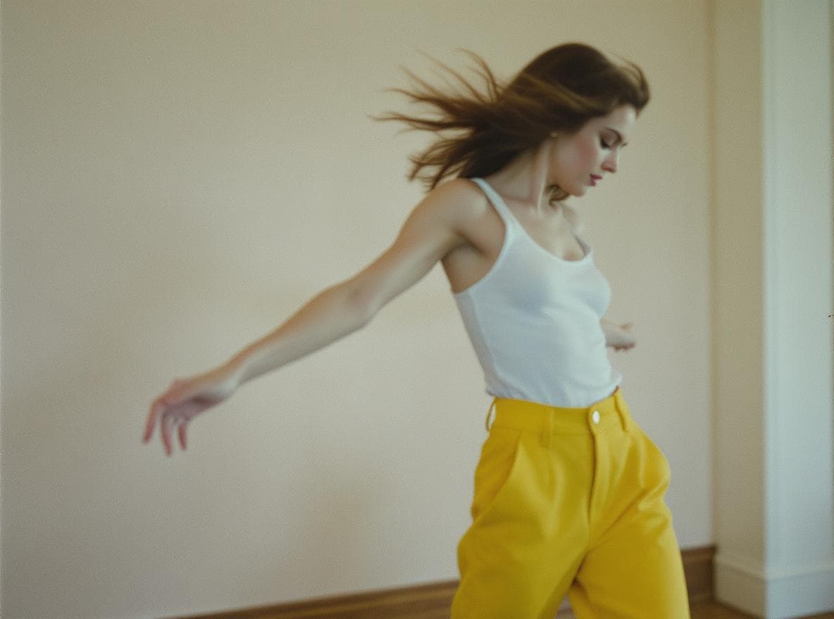 A motion-blurred wom...