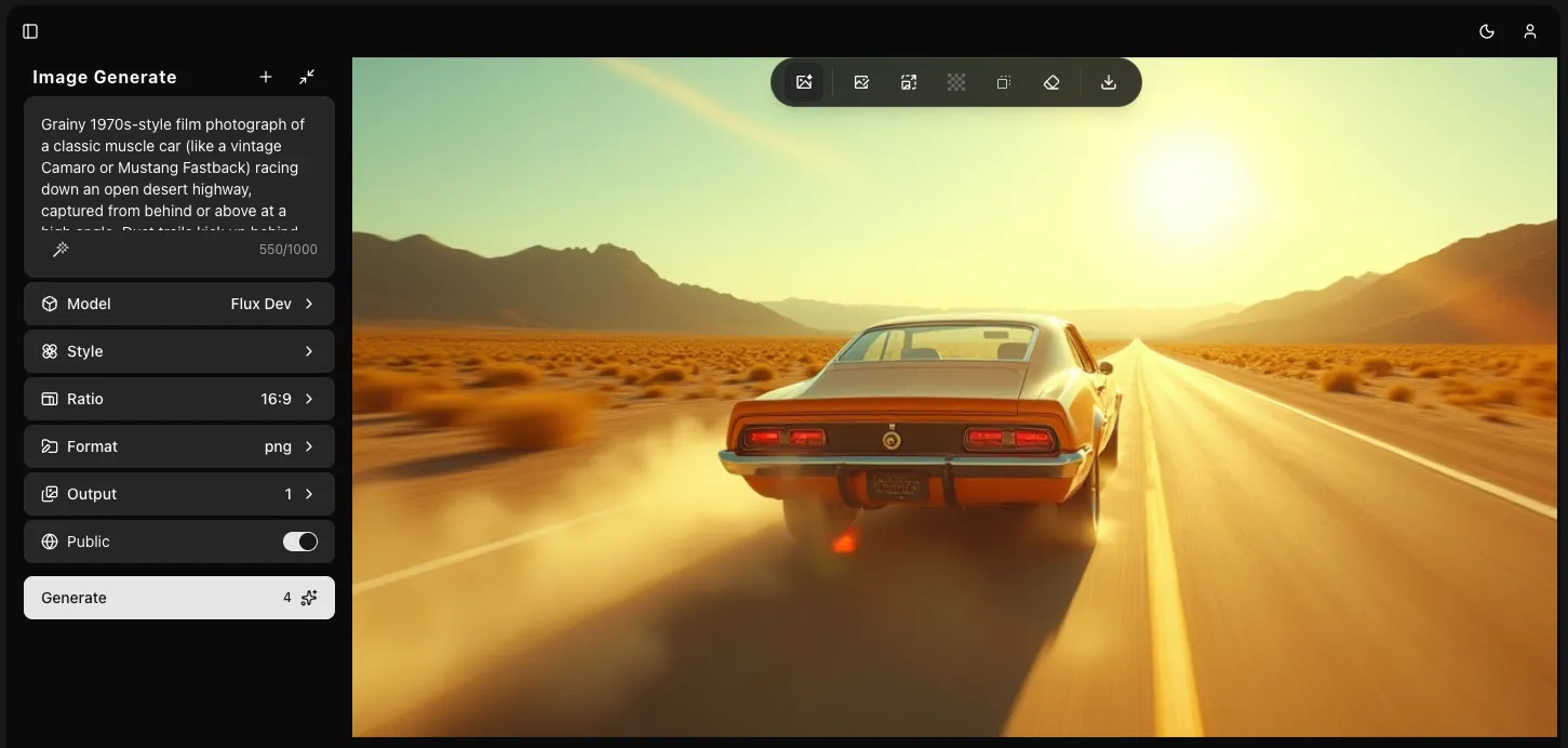 AI Image Generator Canvas